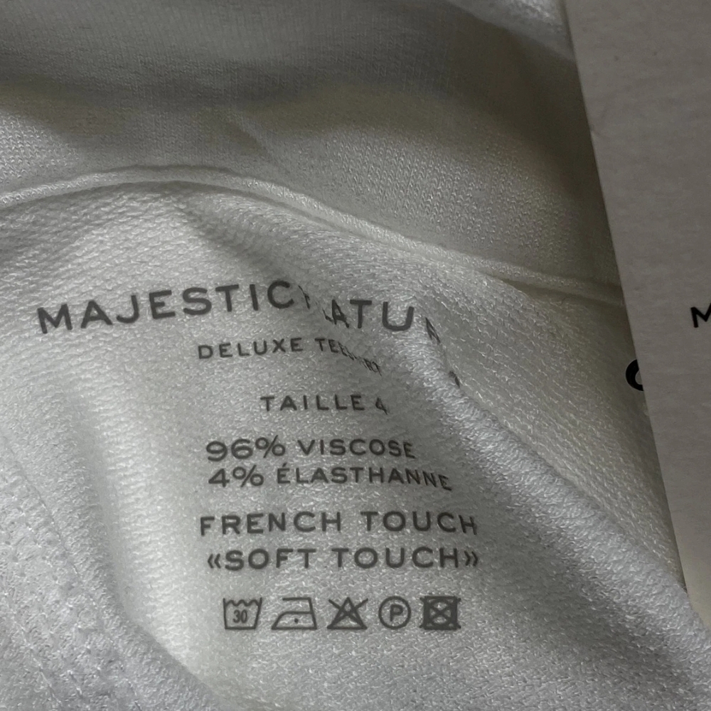 Majestic Filatures Womens Jacket White Size XL EU 4 French Terry Moto Full Zip - Picture 11 of 15